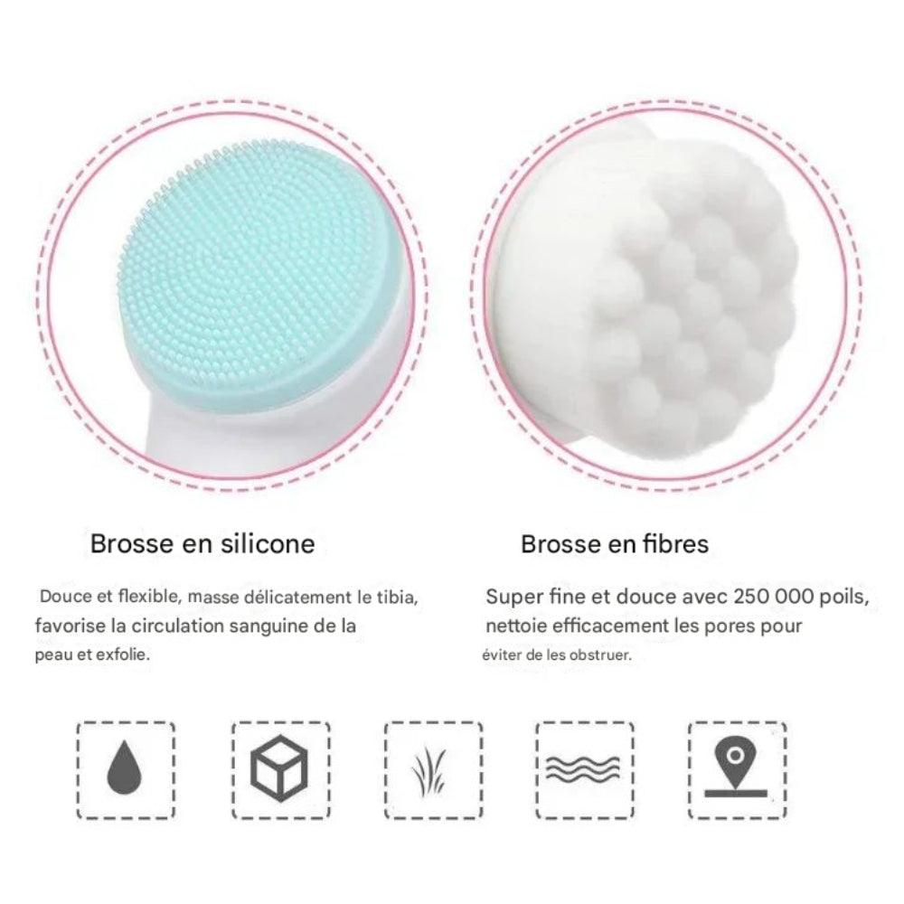 Brosse Nettoyante Double Face Rosaé